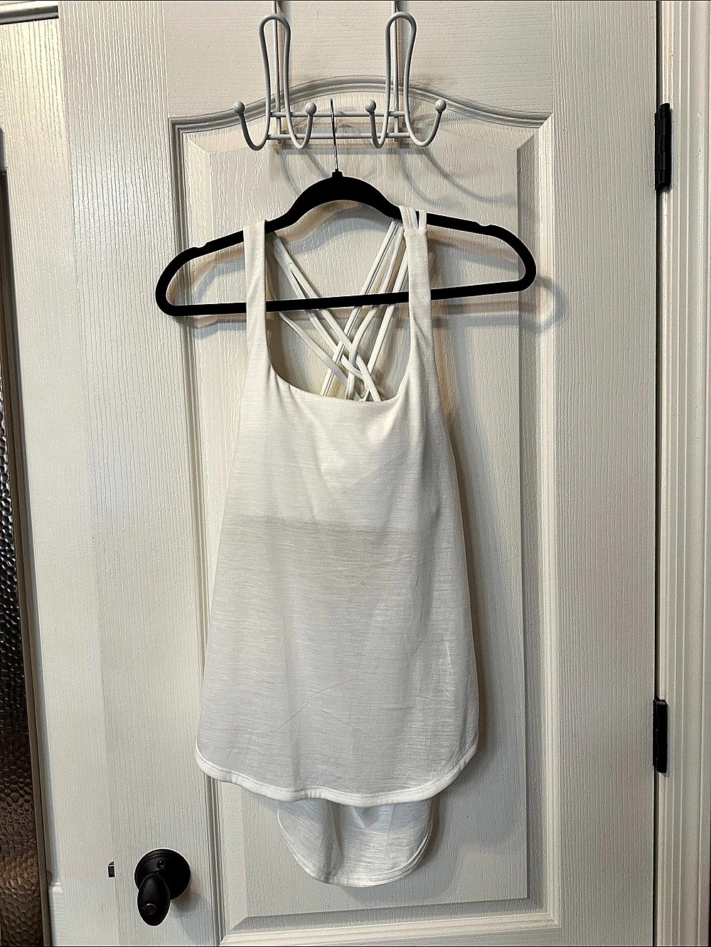 Savvi Aria Tank White Strappy Athletic Tank Medium